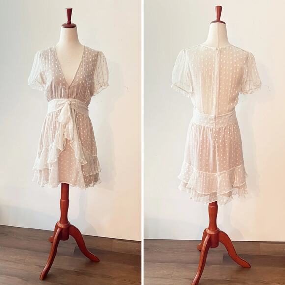 For Love & Lemons Star Silk Mini Dress Size Medium - Picture 1 of 9